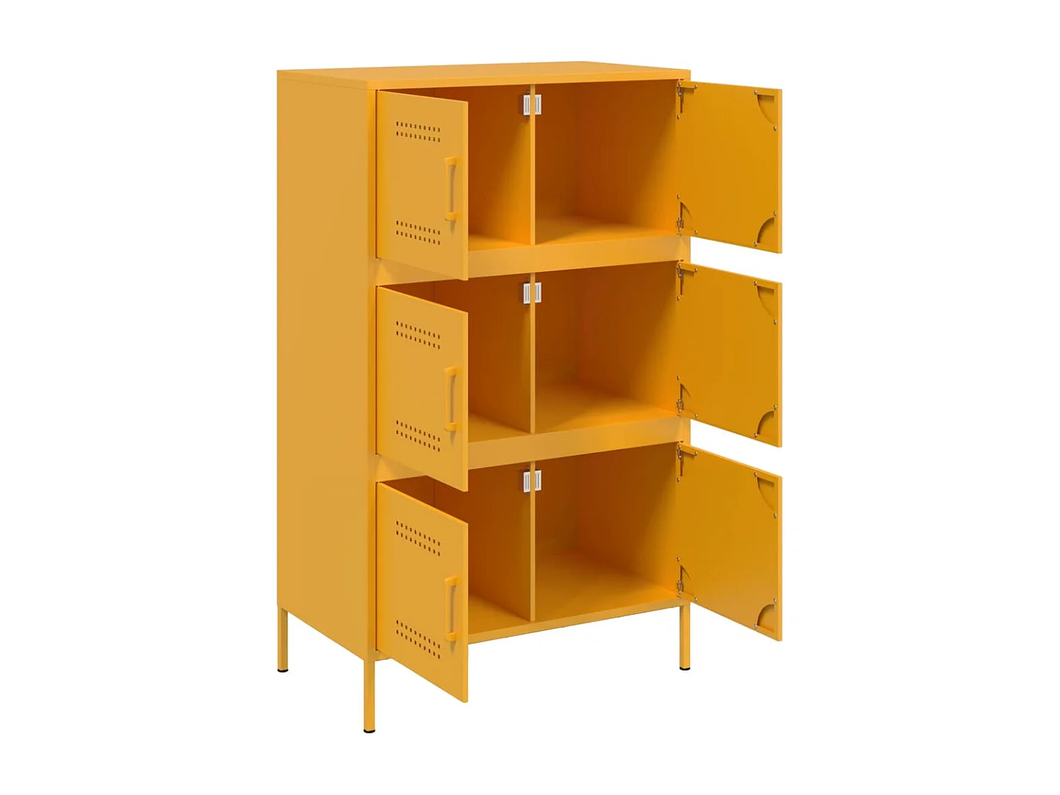 Buffet haut jaune moutarde 68x39x113 cm acier