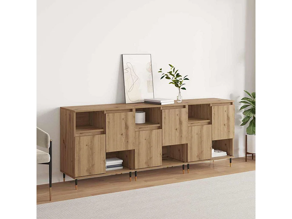 Buffets 3 pièces chêne artisanal 180 x 35 x 70 cm