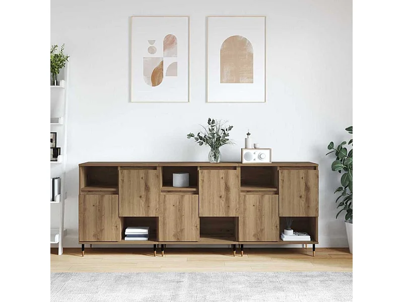 Buffets 3 pièces chêne artisanal 180 x 35 x 70 cm