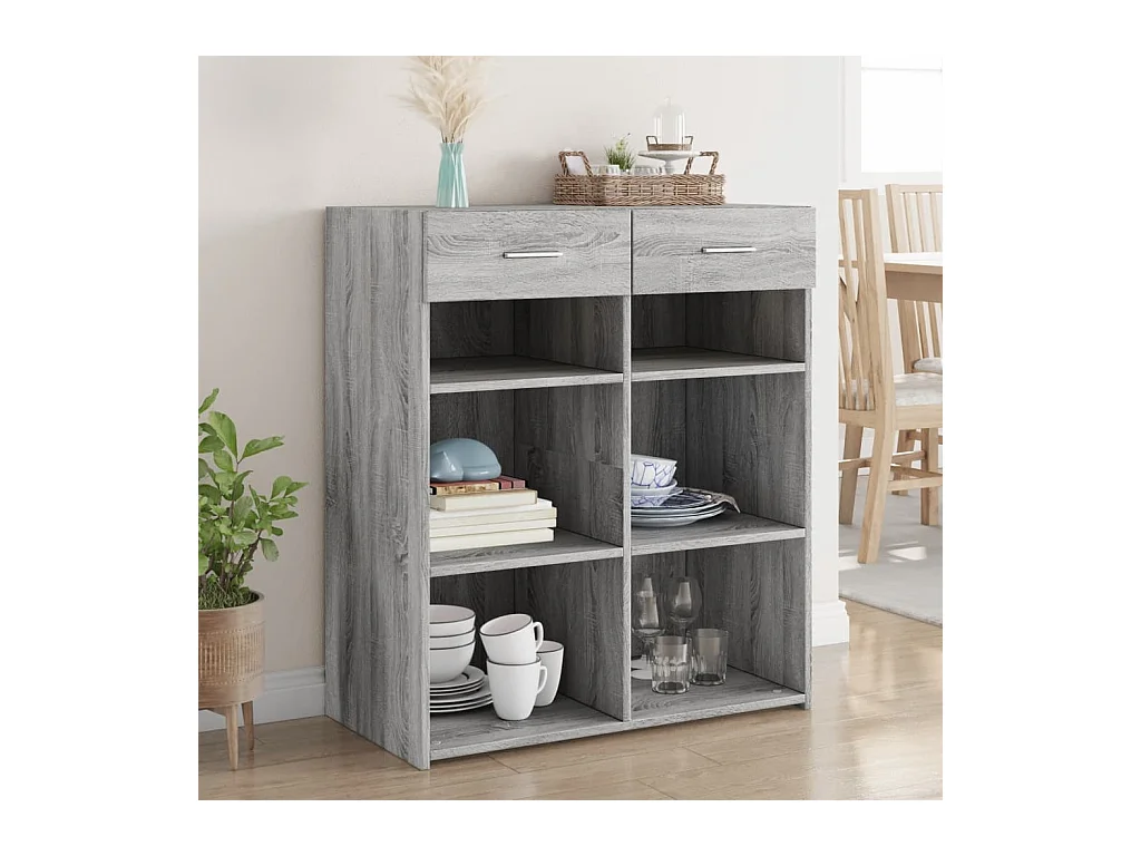Aparador madera de ingeniería gris Sonoma 80x42,5x93 cm