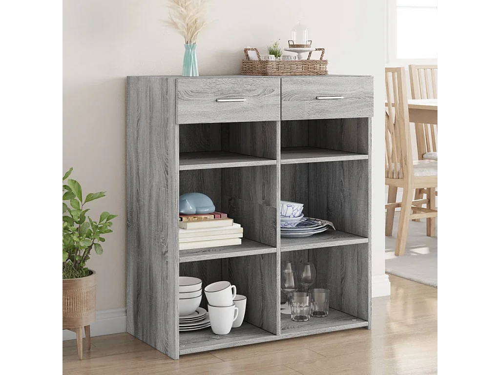 Buffet sonoma gris 80x42,5x93 cm bois d'ingénierie