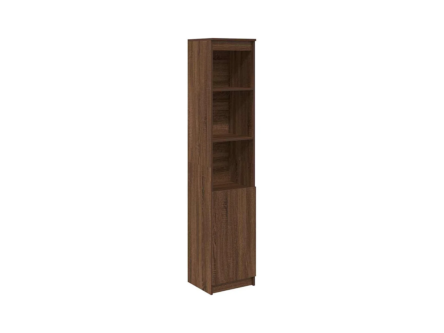 Buffet haut chêne marron 37,5x35x180 cm bois d'ingénierie