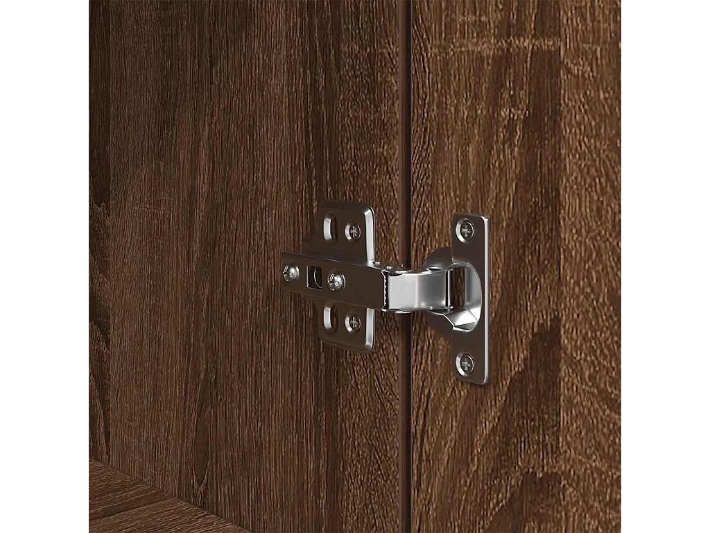 Buffet haut chêne marron 37,5x35x180 cm bois d'ingénierie