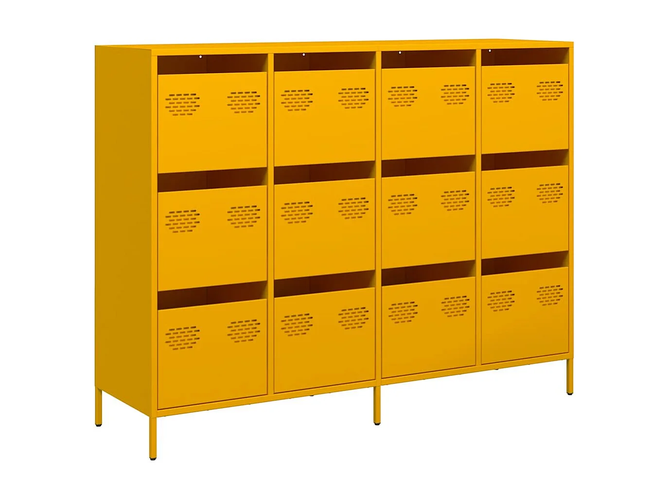 Buffet jaune moutarde 135x39x103,5 cm acier laminé à froid