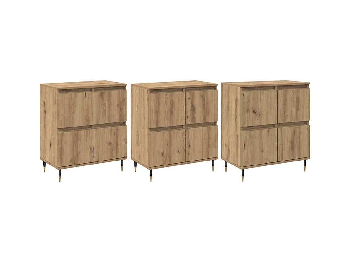 Buffets 3 pièces chêne artisanal 180 x 35 x 70 cm