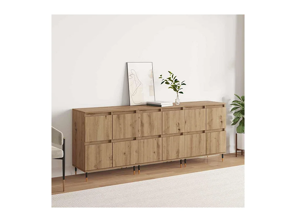 Buffets 3 pièces chêne artisanal 180 x 35 x 70 cm