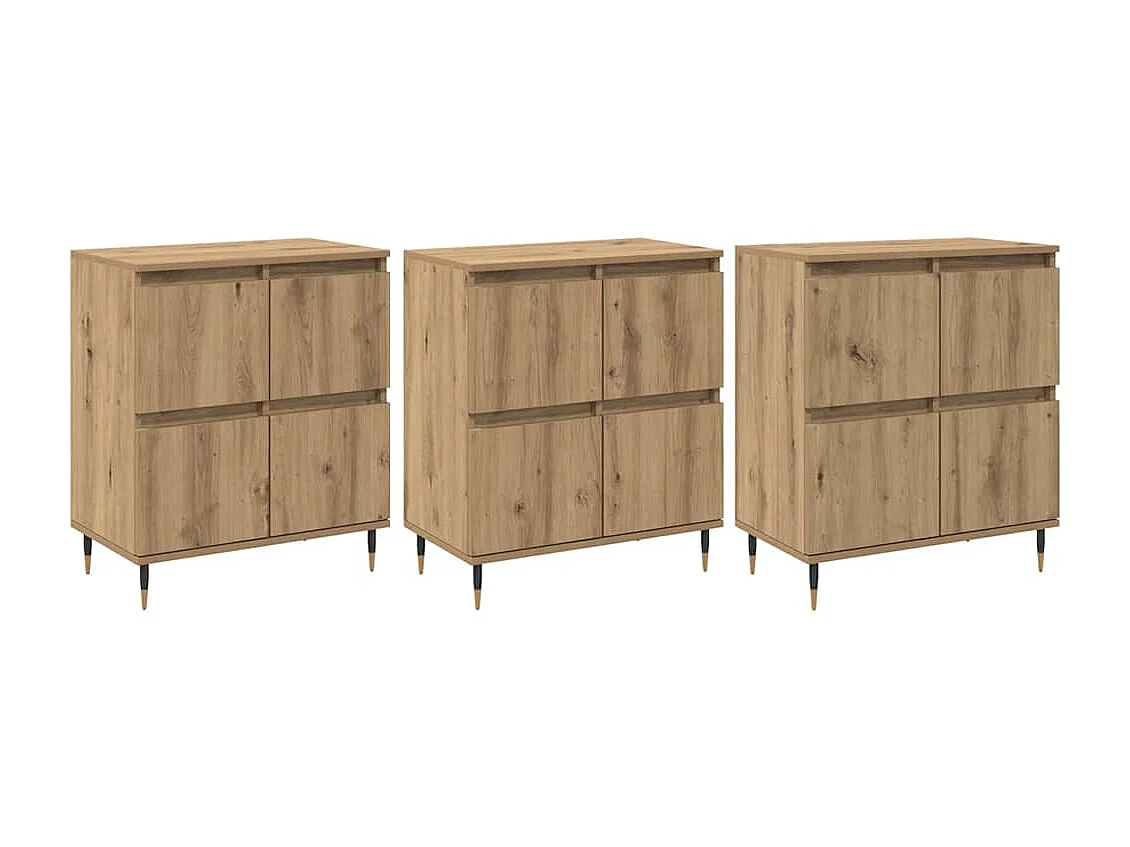 Buffets 3 pièces chêne artisanal 180 x 35 x 70 cm