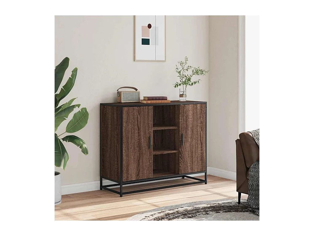 Buffet chêne marron 92x35x76 cm Bois d'ingénierie