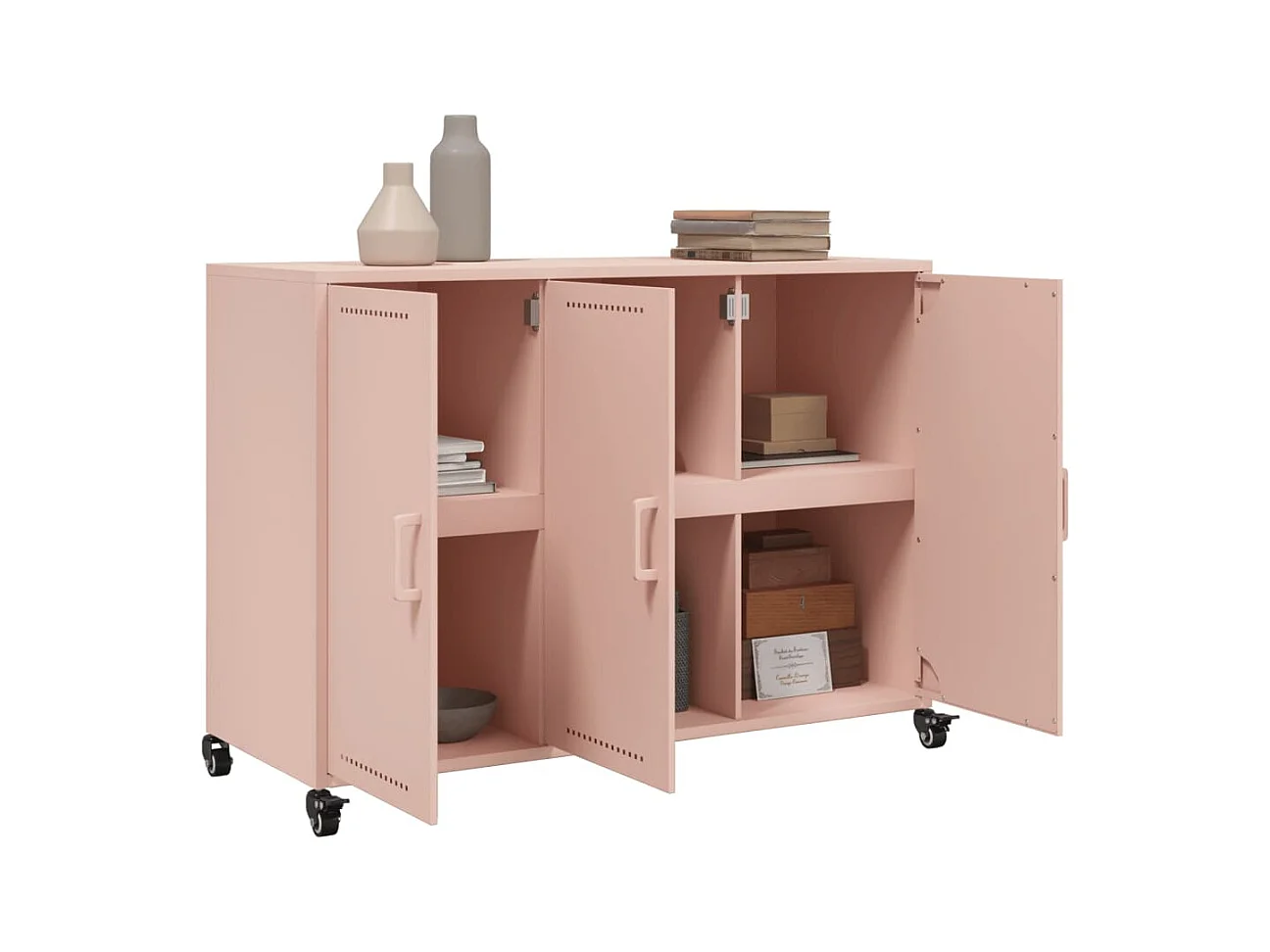 Buffet rose 100,5x39x72 cm acier