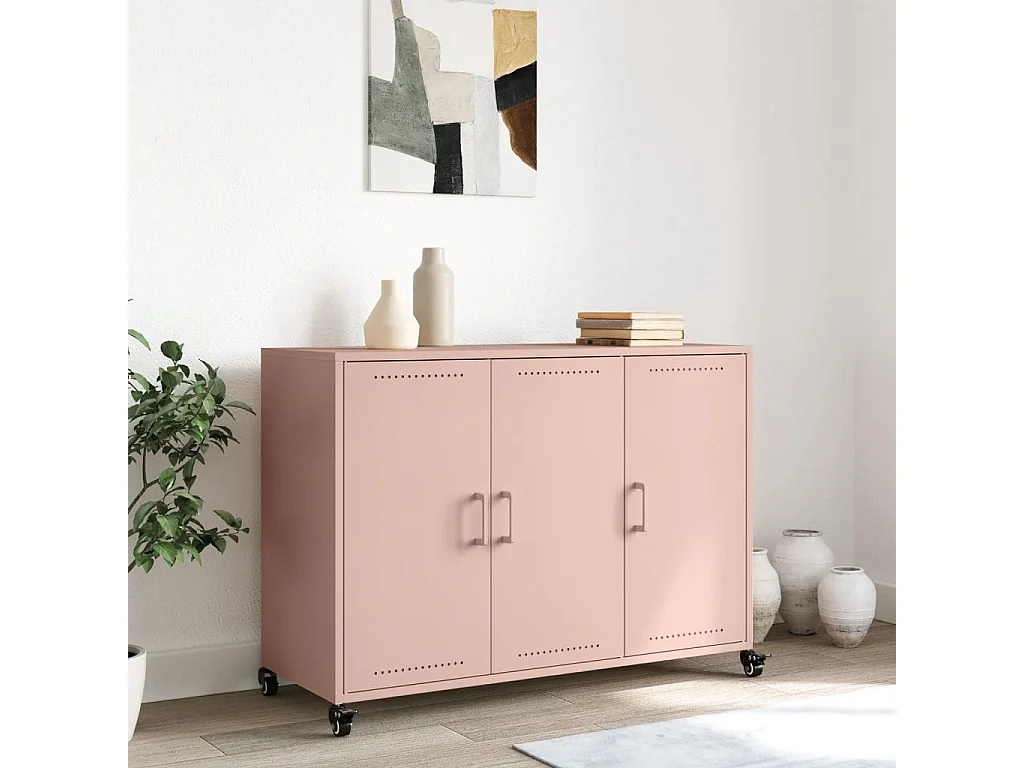 Buffet rose 100,5x39x72 cm acier