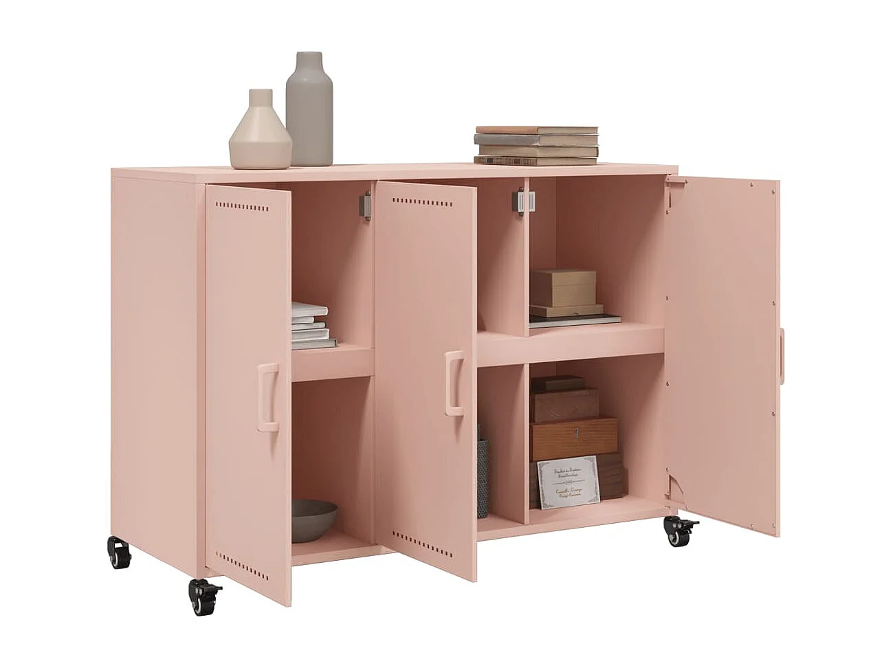 Buffet rose 100,5x39x72 cm acier