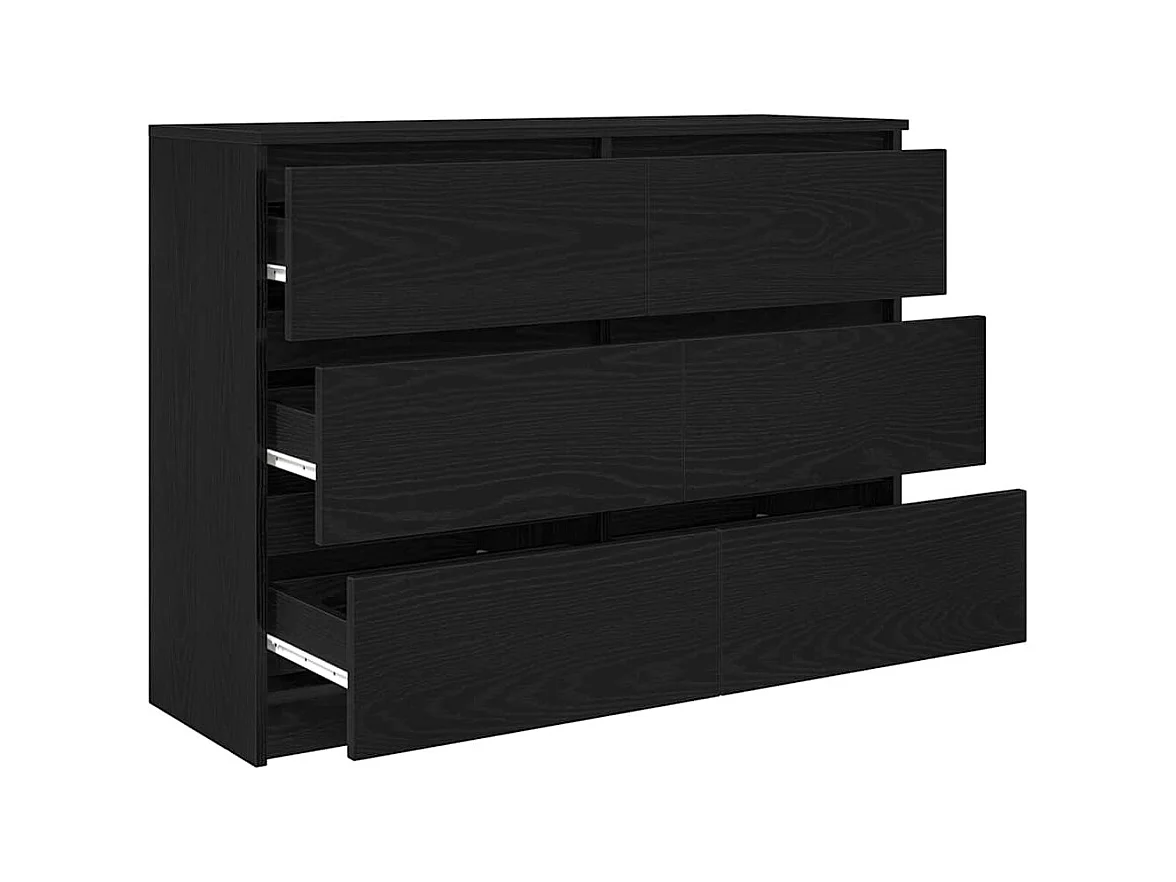 Buffet chêne noir 100x35x76 cm bois d'ingénierie