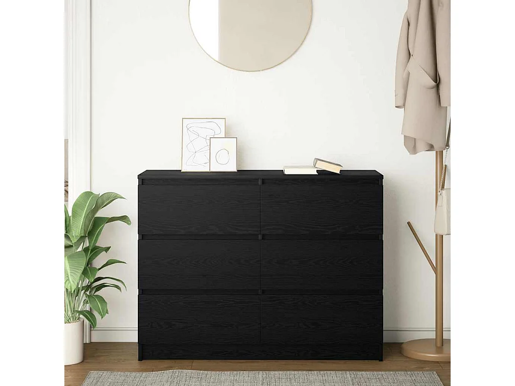 Buffet chêne noir 100x35x76 cm bois d'ingénierie