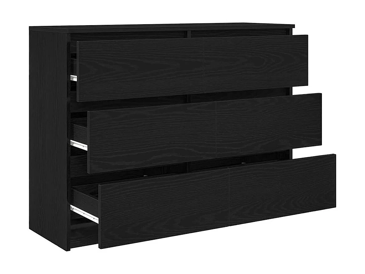 Buffet chêne noir 100x35x76 cm bois d'ingénierie