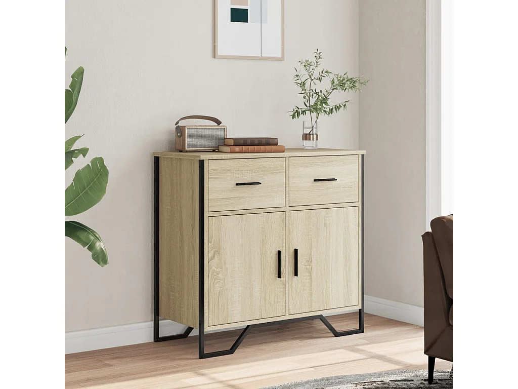 Buffet chêne sonoma 79,5x35,5x74,5 cm bois d'ingénierie