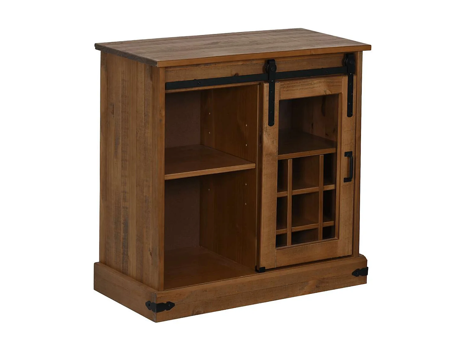 Buffet HALDEN avec porte coulissante 80x40x80 cm bois massif
