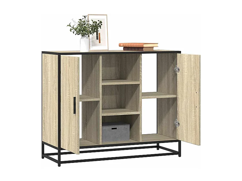 Dressoir 92x35x76 cm bewerkt hout sonoma eikenkleurig