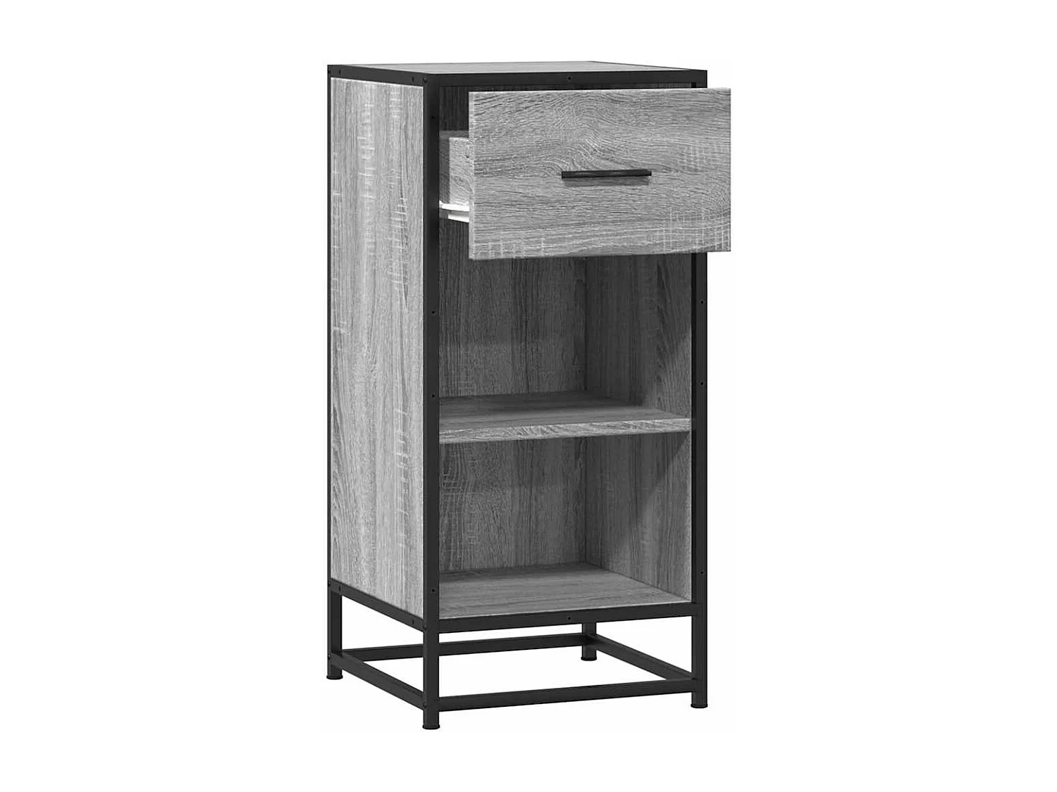 Buffet sonoma gris 35,5x35x76 cm bois d'ingénierie et métal