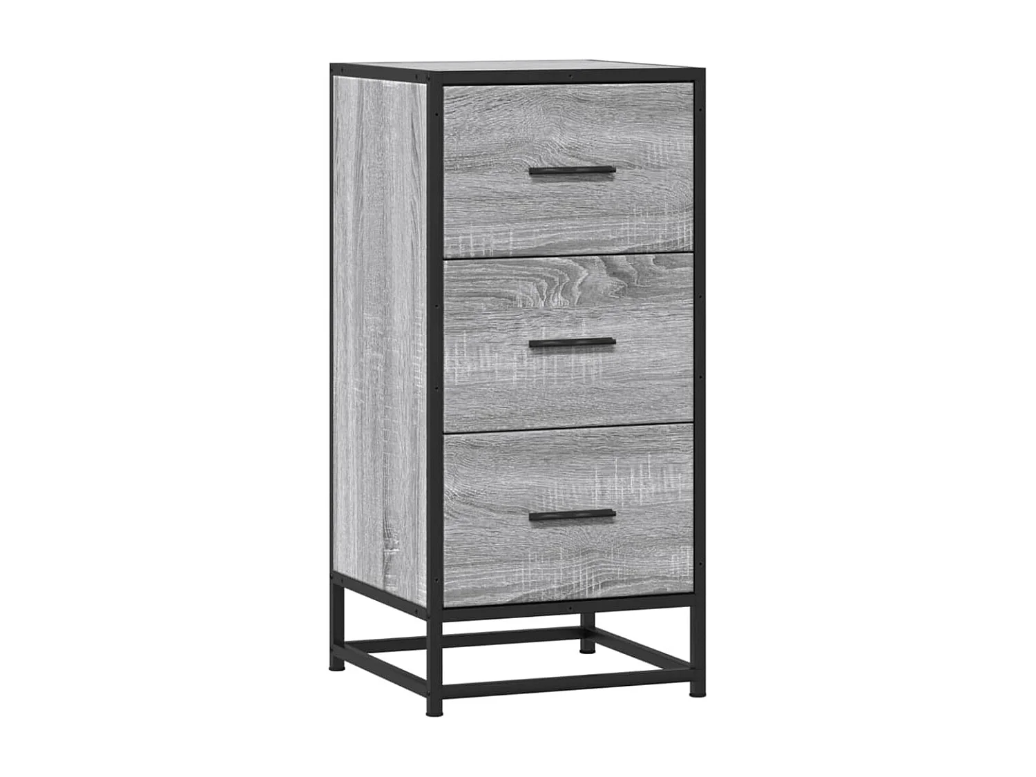 Aparador madera ingeniería y metal gris Sonoma 35,5x35x76 cm