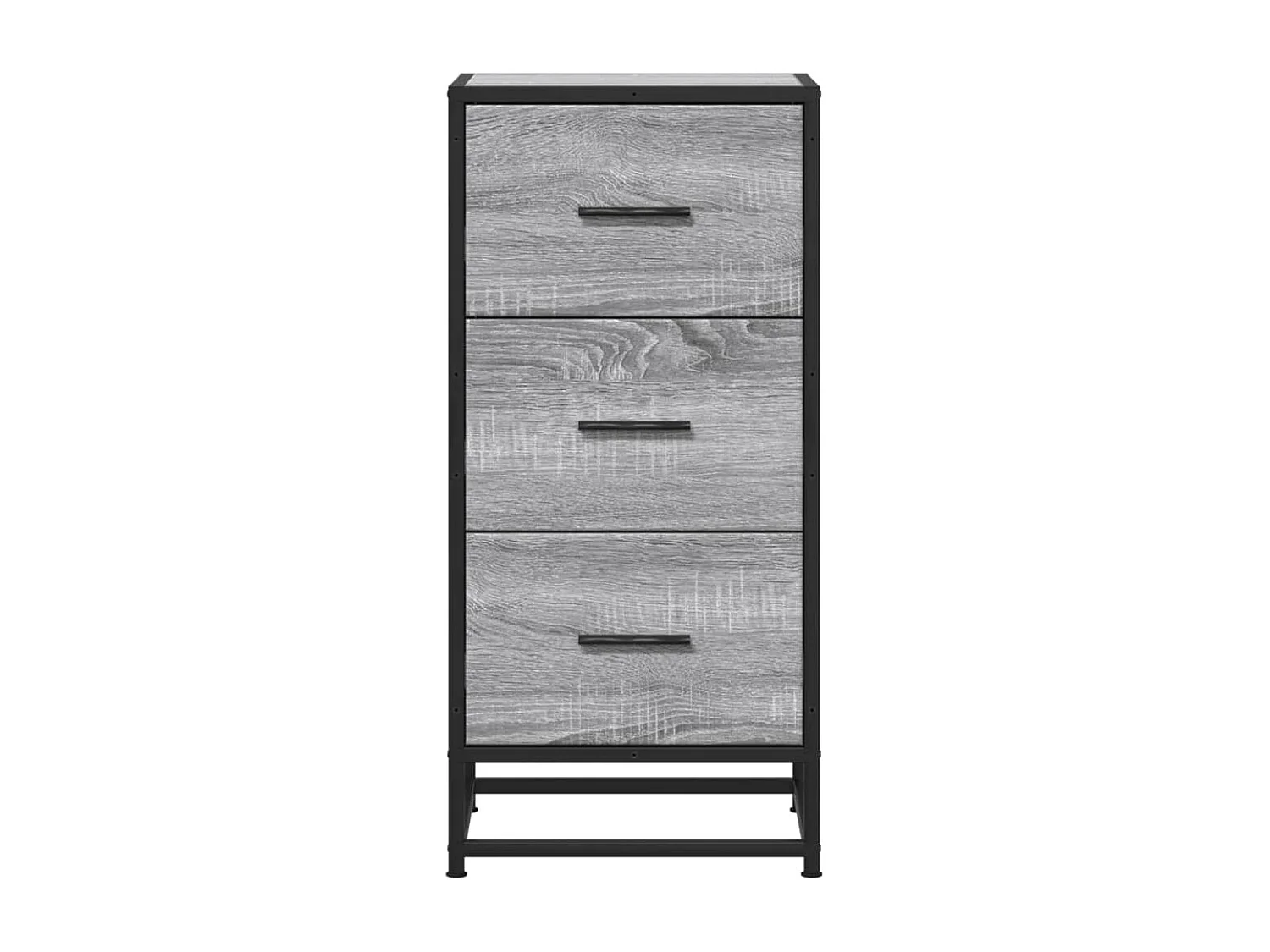 Aparador madera ingeniería y metal gris Sonoma 35,5x35x76 cm