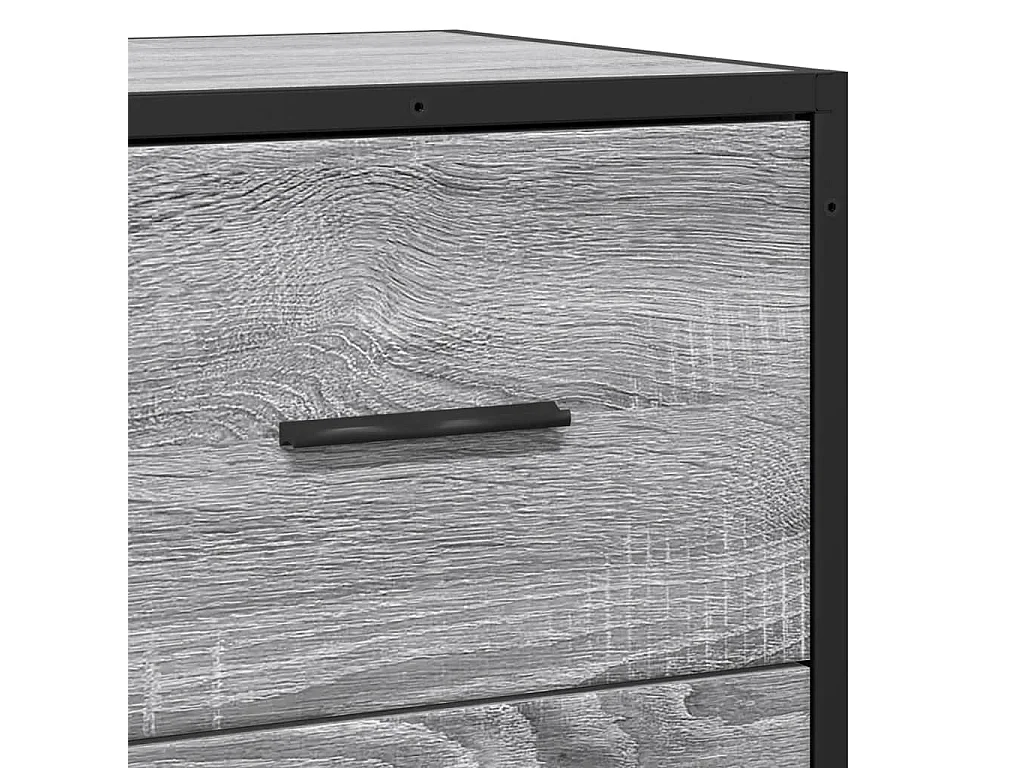 Aparador madera ingeniería y metal gris Sonoma 35,5x35x76 cm