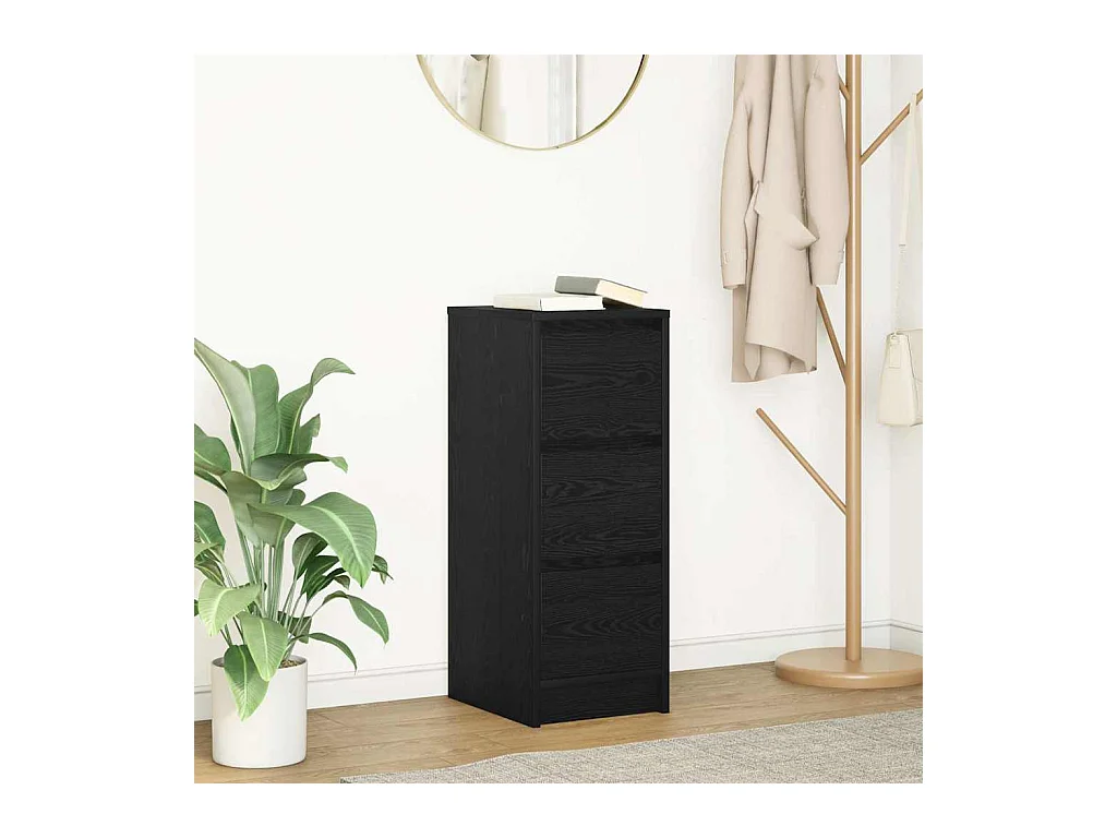 Buffet chêne noir 29,5x34x76 cm bois d'ingénierie