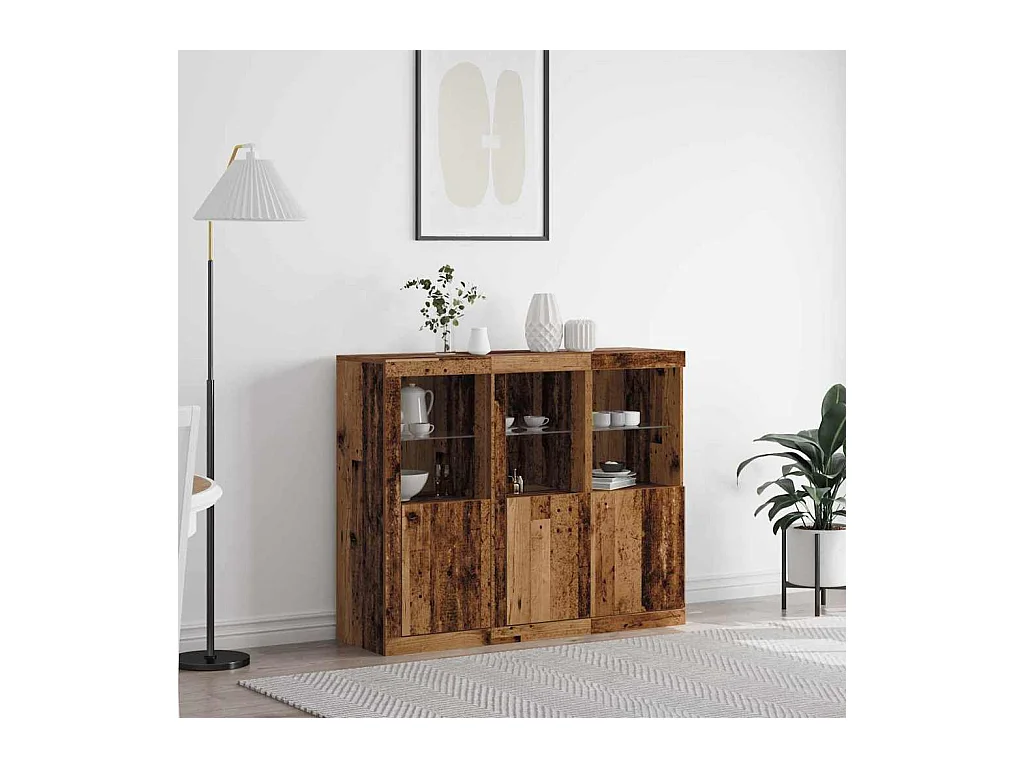 Buffet 3 pièces Bois ancien 123 x 37 x 100 cm Bois d'ingénierie