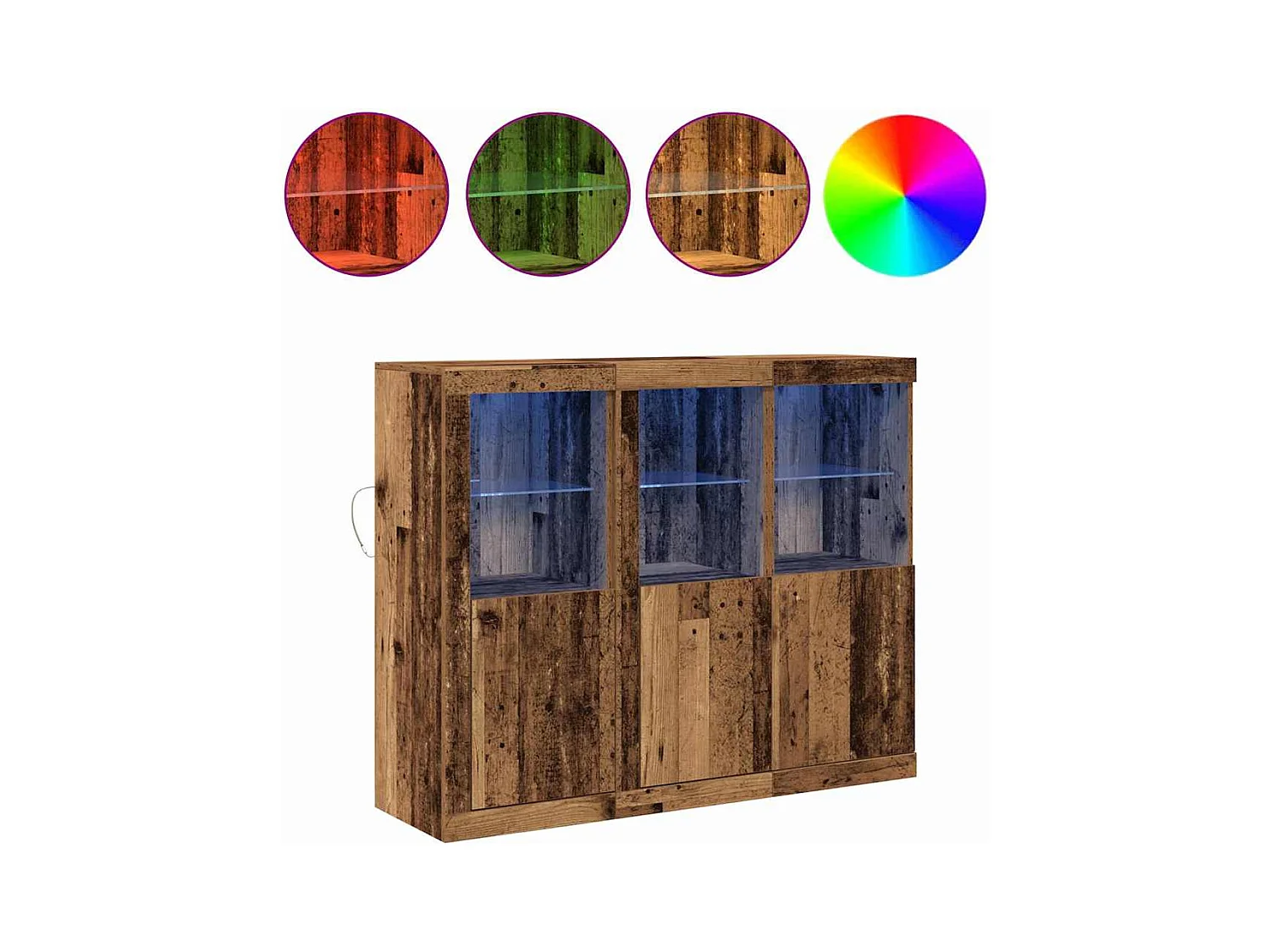 Buffet 3 pièces Bois ancien 123 x 37 x 100 cm Bois d'ingénierie