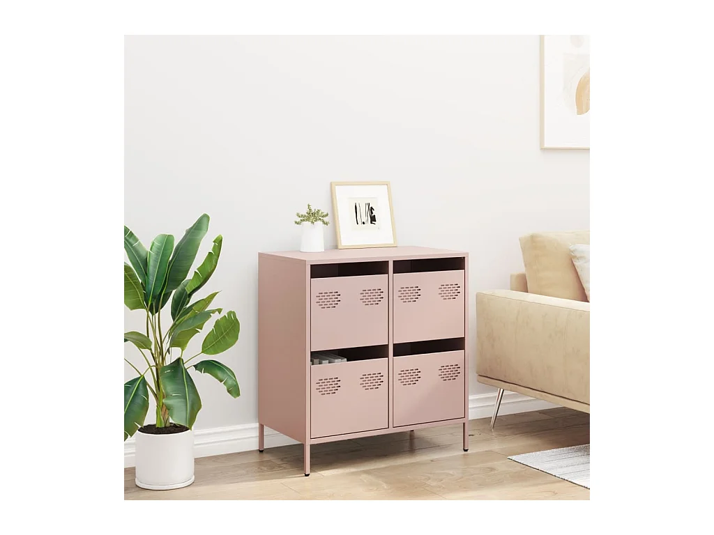 Buffet rose 68x39x73,5 cm acier laminé à froid