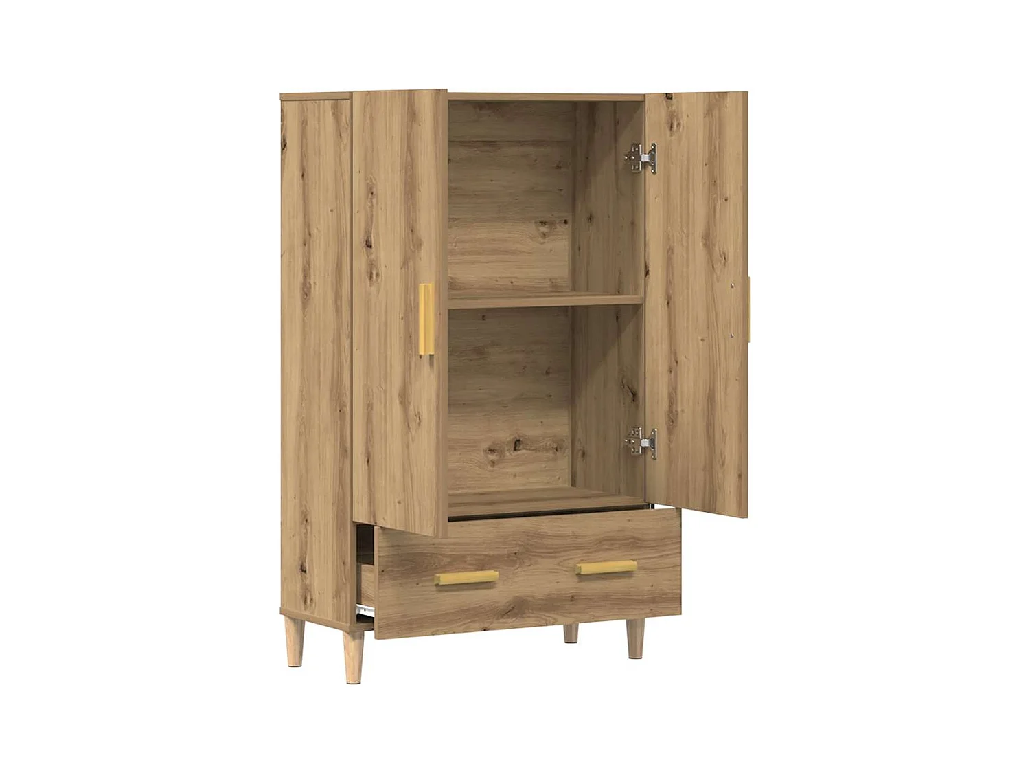 Buffet chêne artisanal 70x31x115 cm bois d'ingénierie