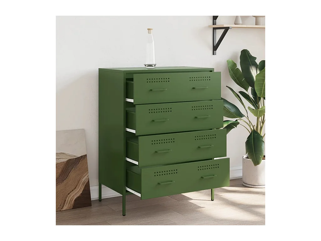 Buffet vert olive 68x39x89 cm acier