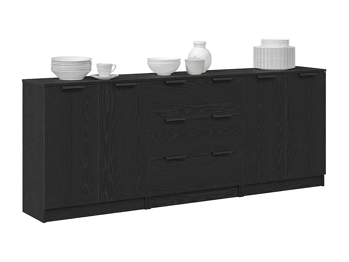 Buffet Chêne noir 180 x 30 x 70 cm Bois d'ingénierie