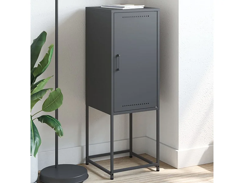 Buffet haut anthracite 36x39x107 cm acier