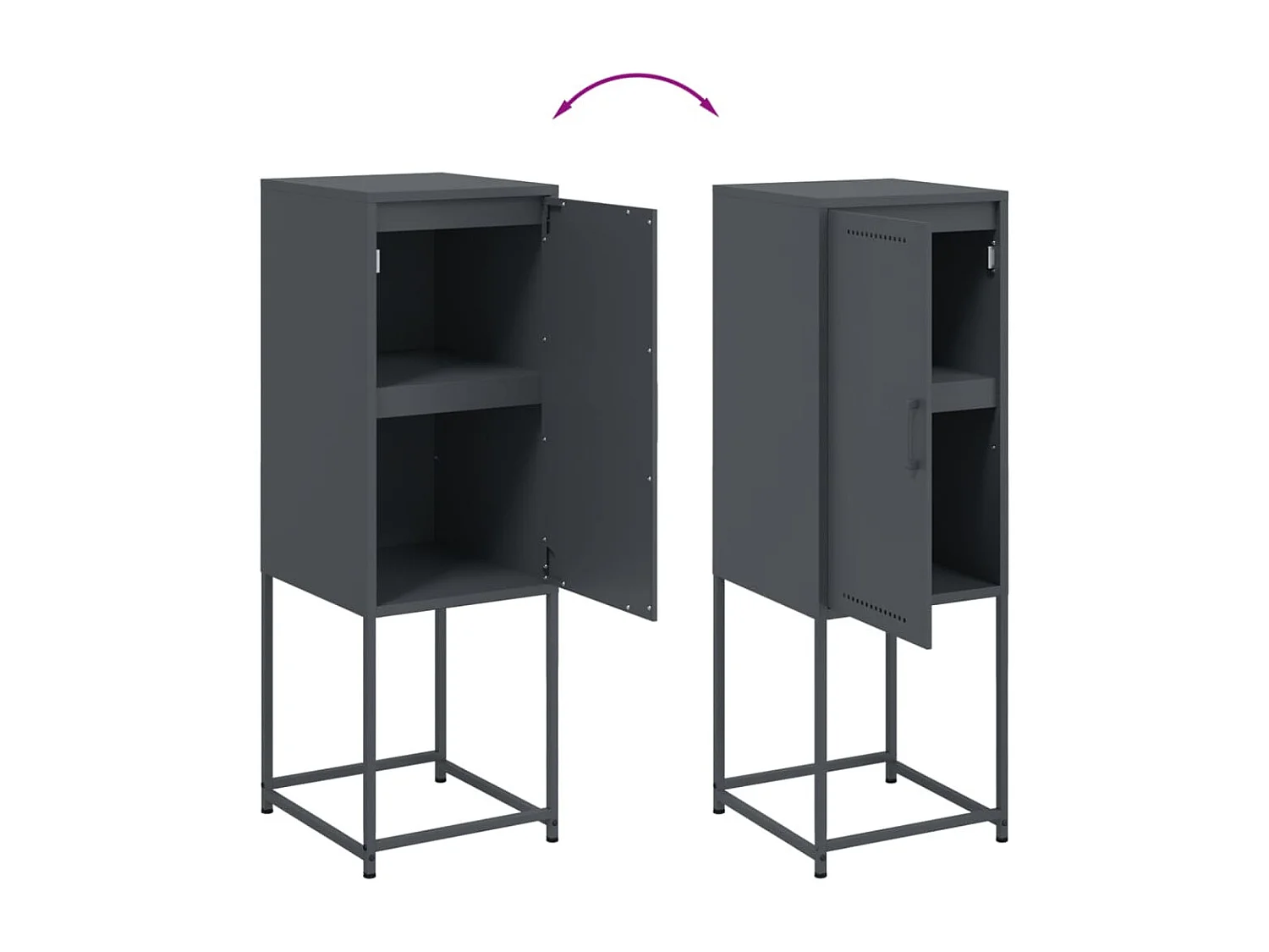 Buffet haut anthracite 36x39x107 cm acier