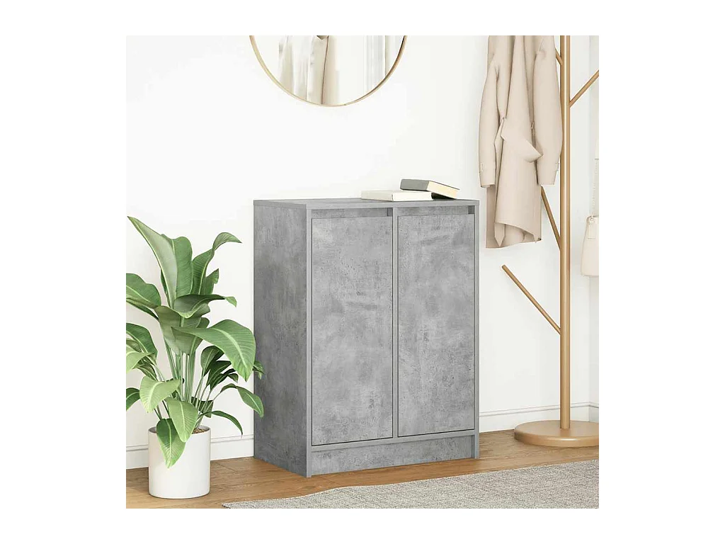 Buffet gris béton 57x34x76 cm bois d'ingénierie