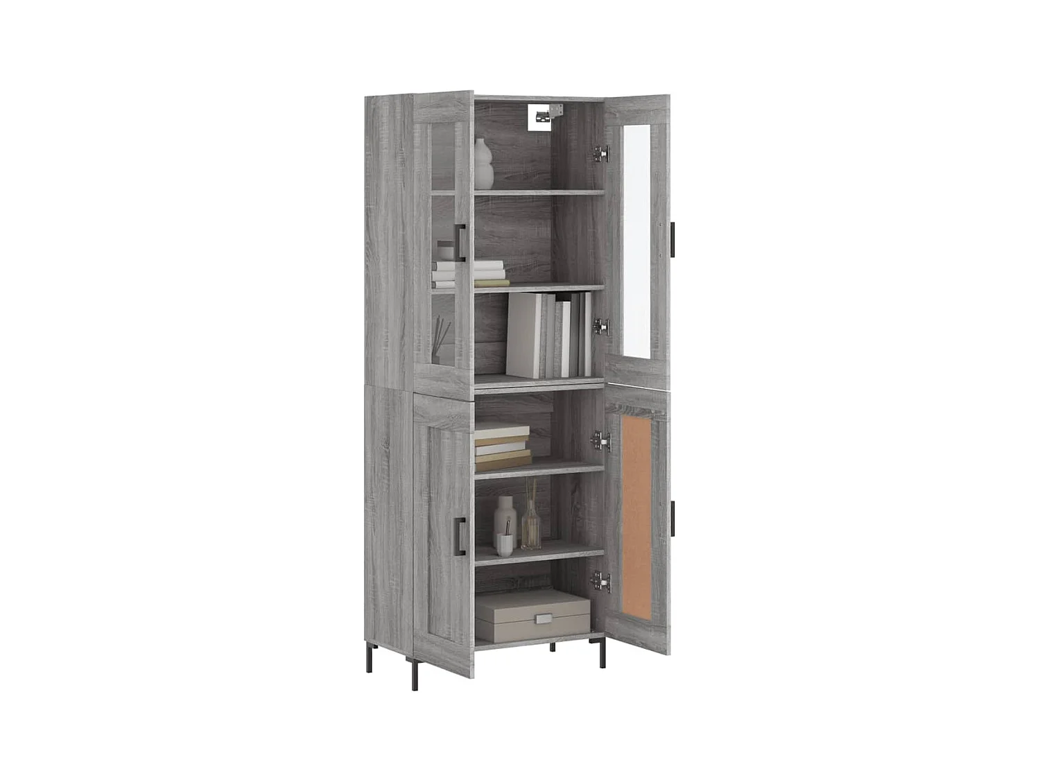 Buffet haut Sonoma gris 69,5x34x180 cm Bois d'ingénierie