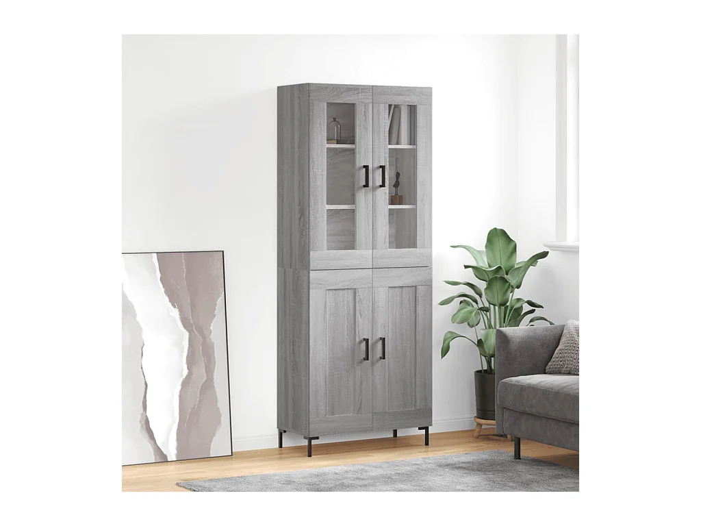 Armário alto 69,5x34x180 cm derivados de madeira sonoma cinza