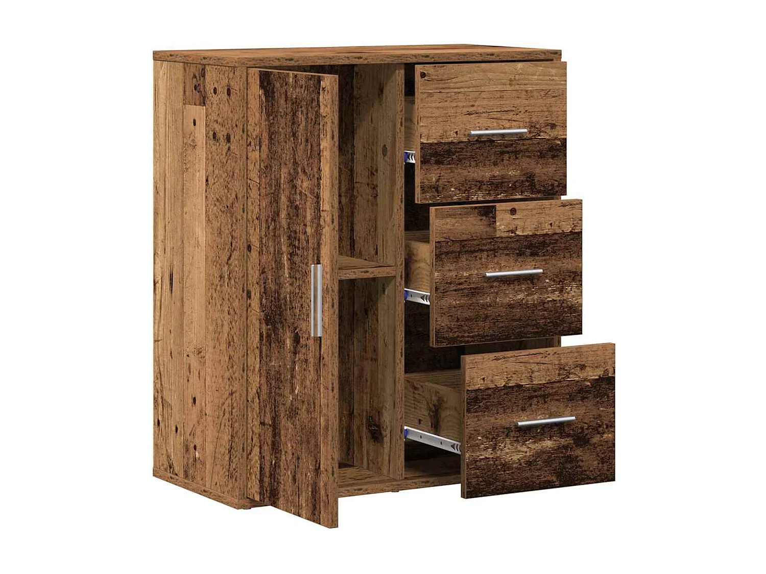 Dressoir met lade Oud hout 60 x 31 x 70 cm Bewerkt hout