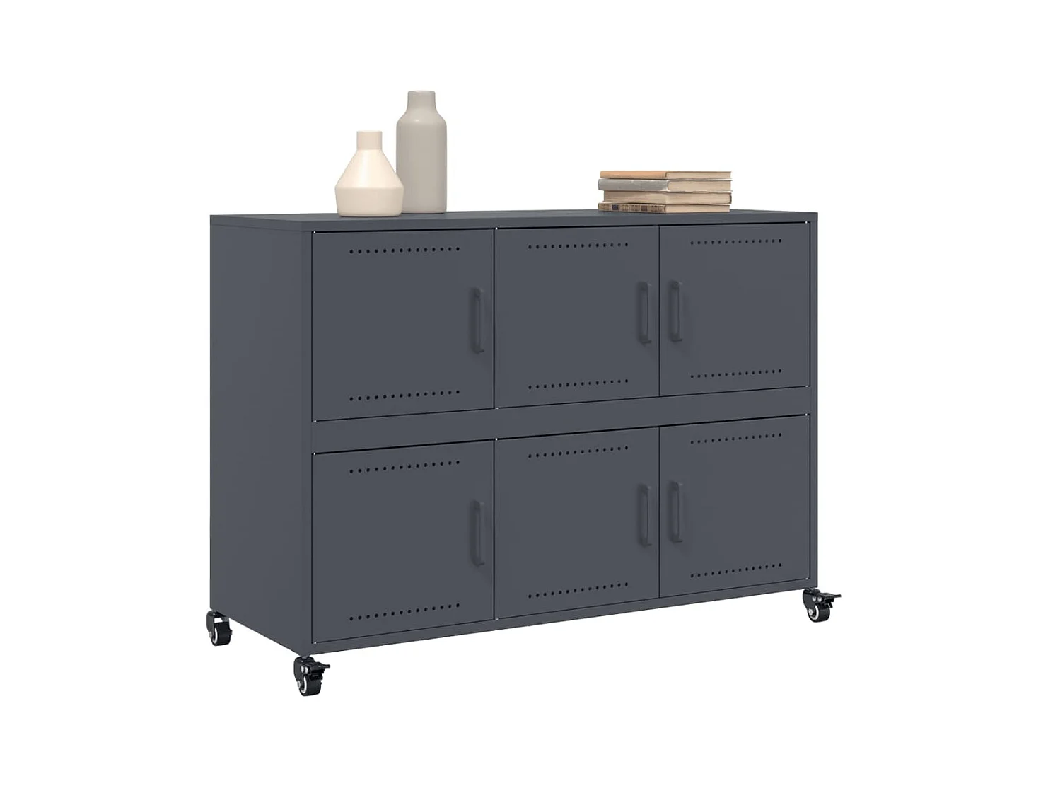 Buffet anthracite 100,5x39x72 cm acier