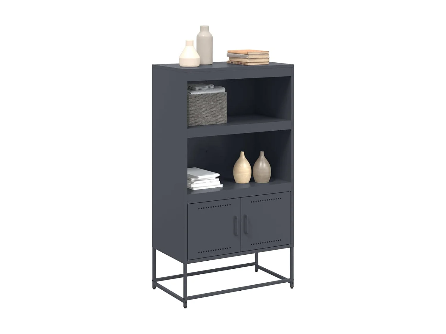 Buffet haut anthracite 68,5x38,5x123,5 cm acier
