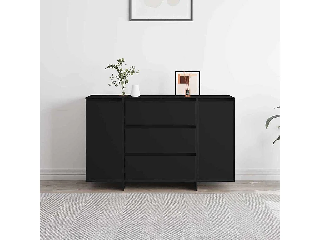 Buffet avec tiroir Noir 120 x 41 x 75 cm Bois d'ingénierie