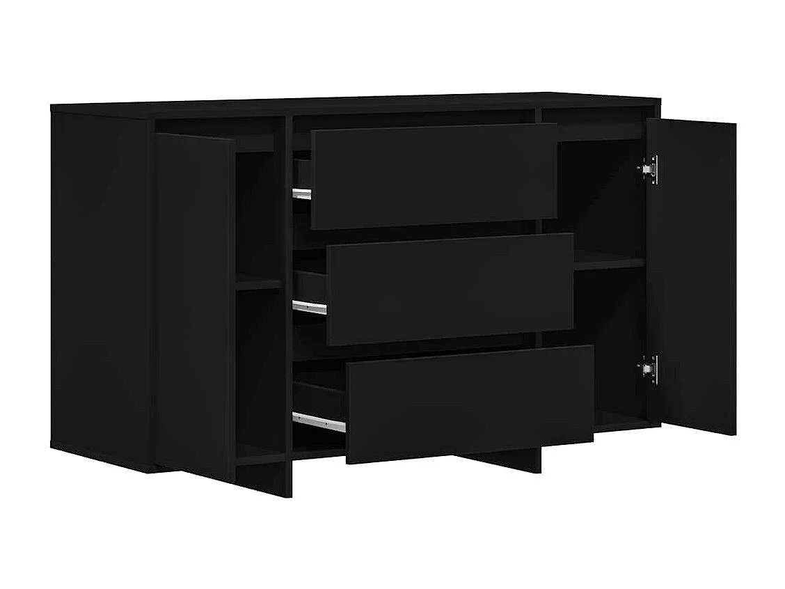 Buffet avec tiroir Noir 120 x 41 x 75 cm Bois d'ingénierie