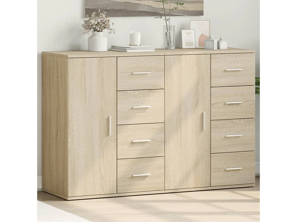 Buffets 2 pièces chêne sonoma 59x39x80 cm bois d'ingénierie