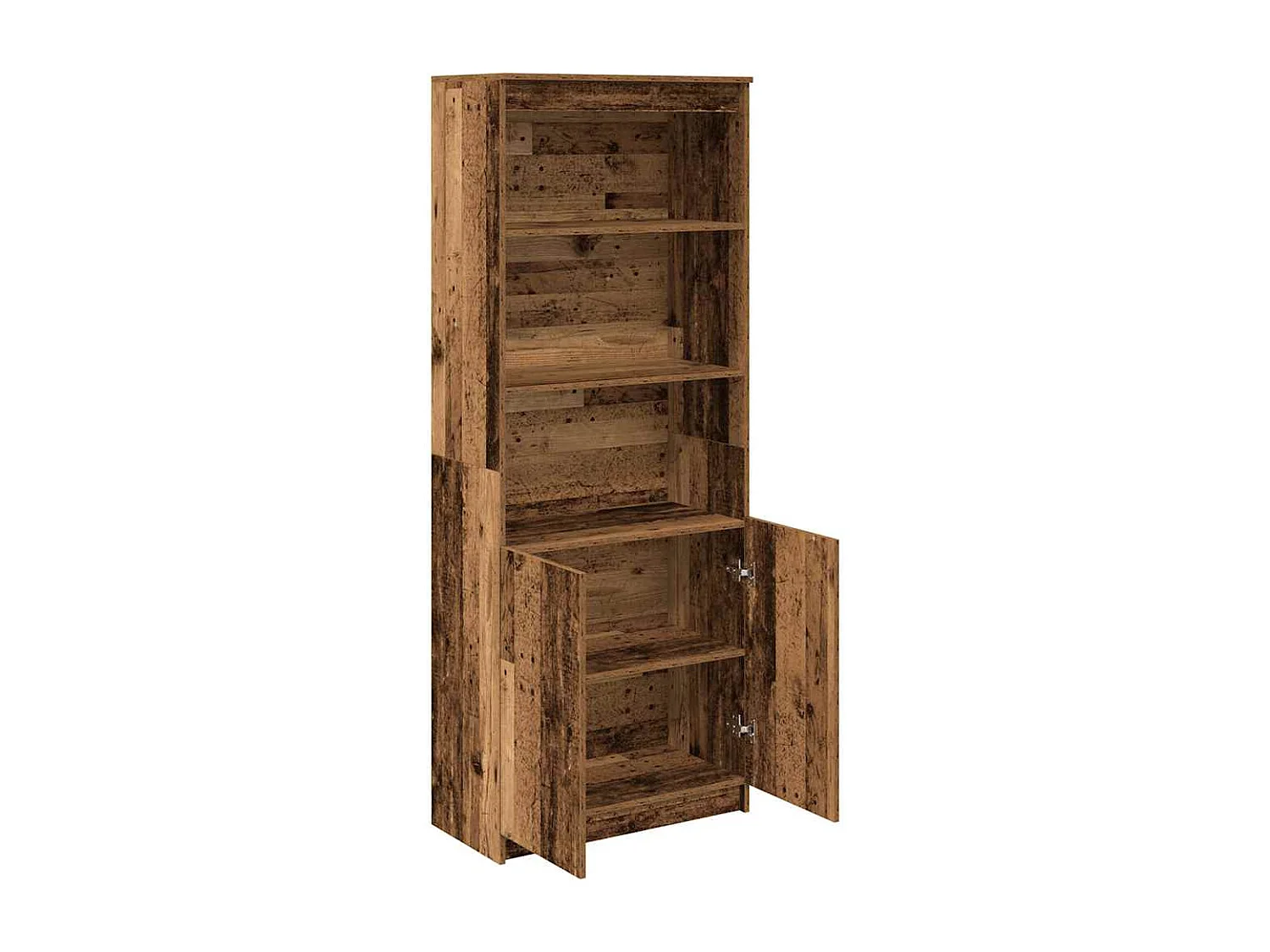Buffet haut vieux bois 70x35x180 cm bois d'ingénierie