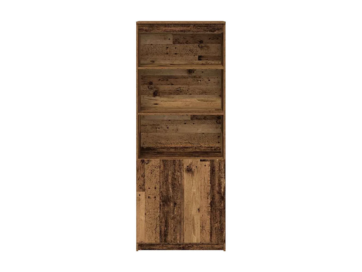 Buffet haut vieux bois 70x35x180 cm bois d'ingénierie