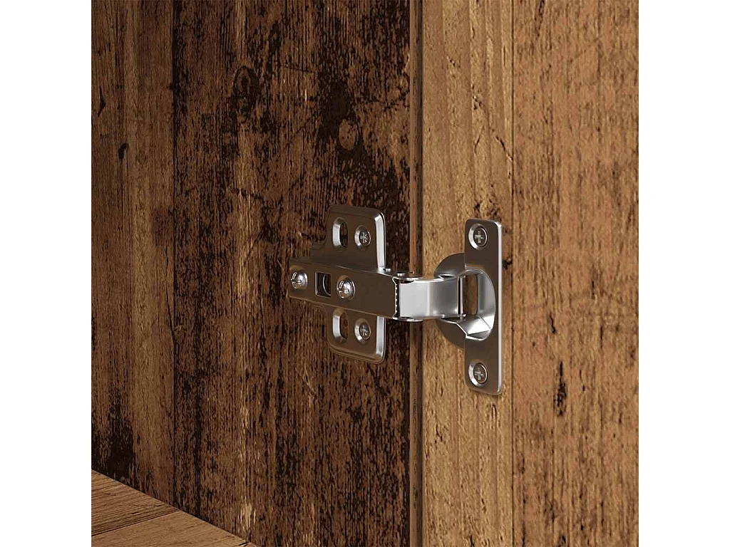 Buffet haut vieux bois 70x35x180 cm bois d'ingénierie