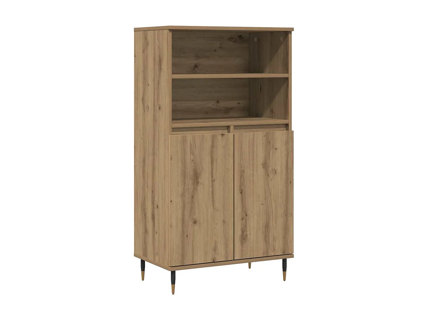 Buffet haut chêne artisanal 60x36x110 cm bois d'ingénierie