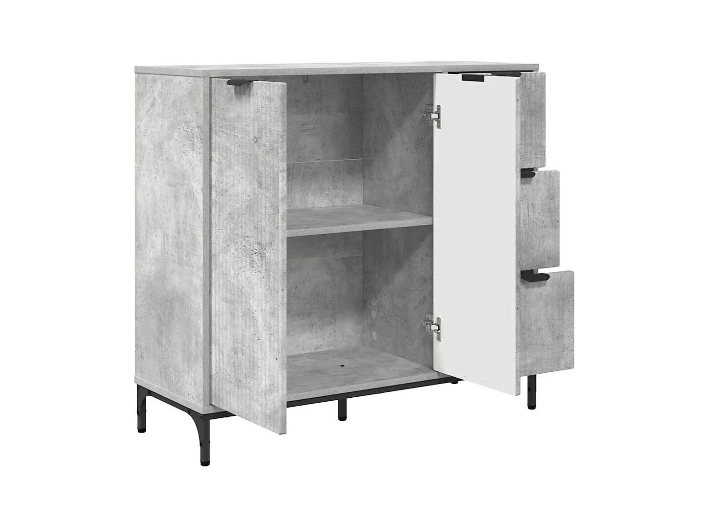 Buffet Gris béton 89,5 x 33 x 82 cm Bois d'ingénierie