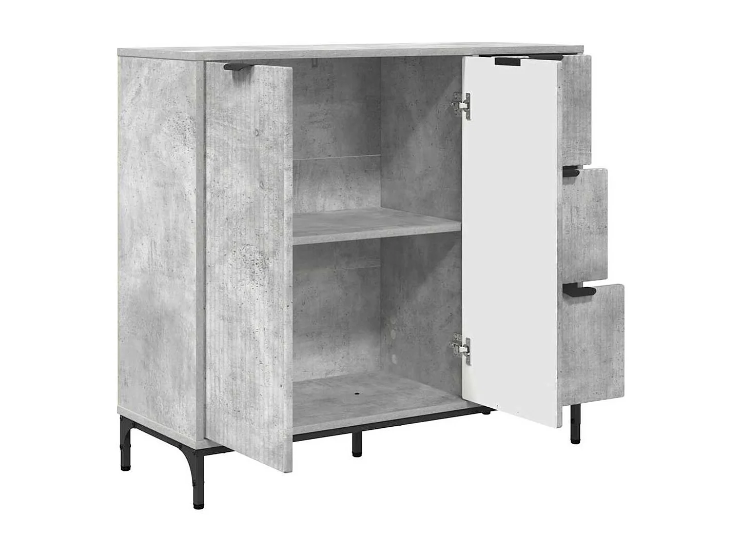 Buffet Gris béton 89,5 x 33 x 82 cm Bois d'ingénierie
