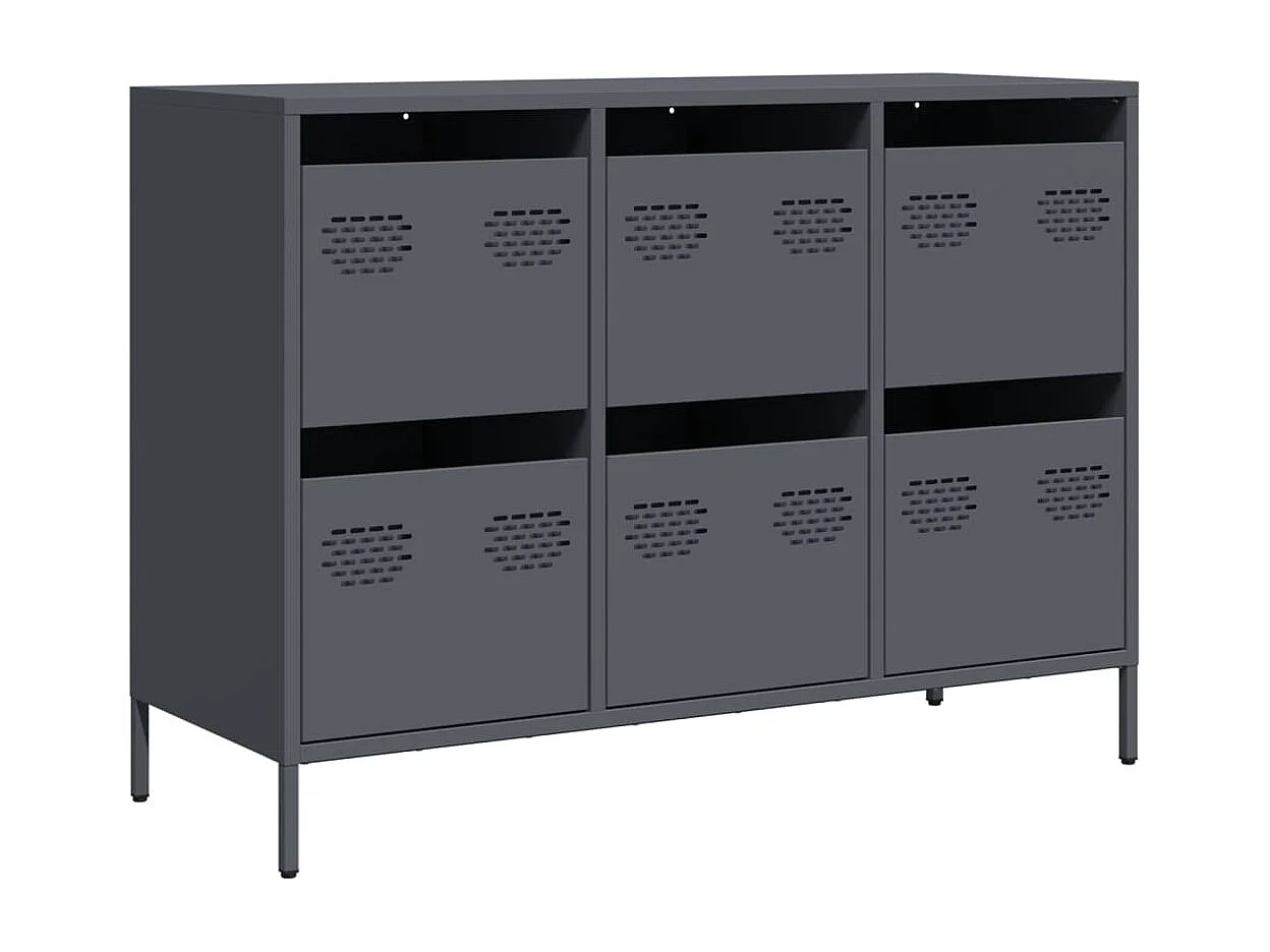 Buffet anthracite 101,5x39x73,5 cm acier laminé à froid